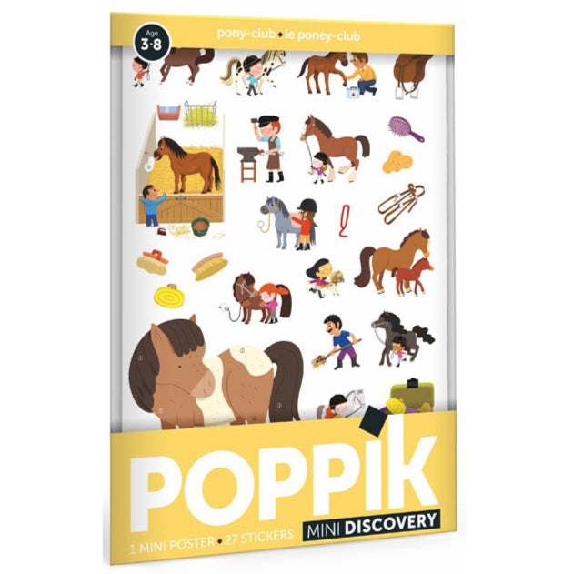 Poppik Stickerposter Mini Discovery mit Reiterhof-Motiv 27 Sticker 