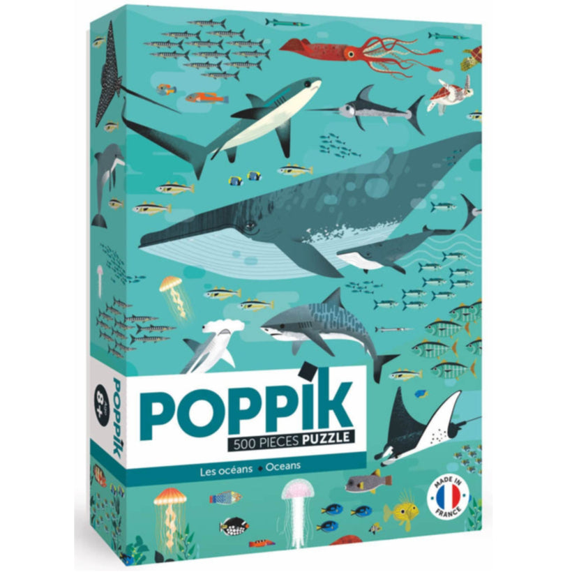 Poppik Puzzle Ozean mit 500 Teilen und vielen Meeresbewohner
