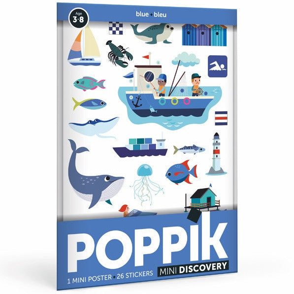 Poppik Stickerposter - Meer Mini Discovery - 26 Sticker + A4 Poster