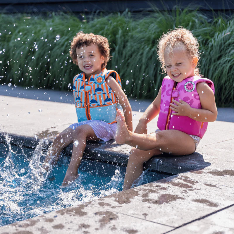Schwimmweste für Kinder 18-30 kg Pink Leopard von Swim Essentials