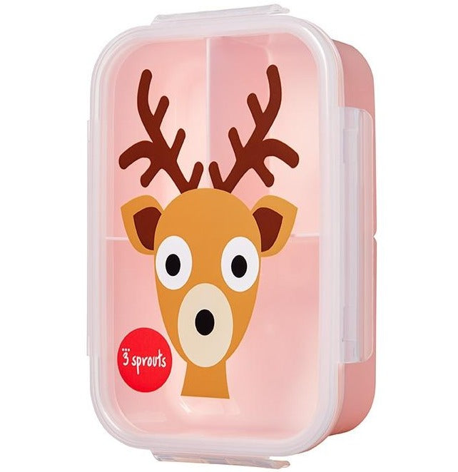 3 sprouts - Bento Box Brotdose Rentier - rosafarbige Brotdose mit dem Rentier-Motiv bei Timardo online kaufen! 