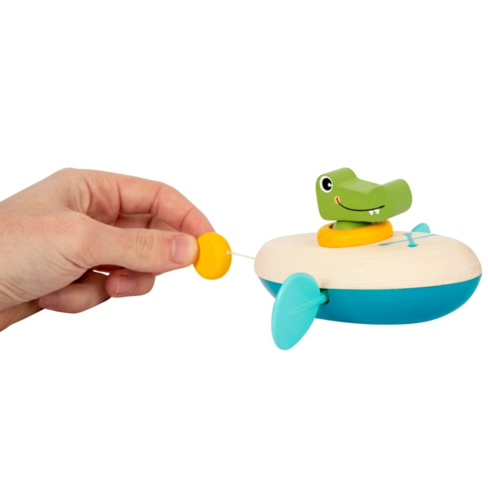 small foot Legler - Wasserspielzeug Aufzieh-Kanu Krokodil - Kanu aus Holz zum Aufziehen im Wasser bei Timardo online kaufen!