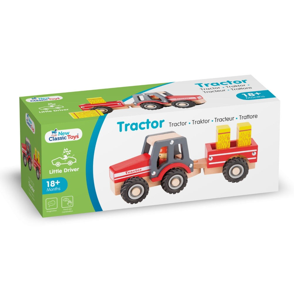Traktor mit Anhänger und Heuballen - New Classic Toys - Mit diesem Traktor mit Anhänger und passenden Heuballen von New Classic Toys haben die Kleinen eine Menge Spaß beim Spielen