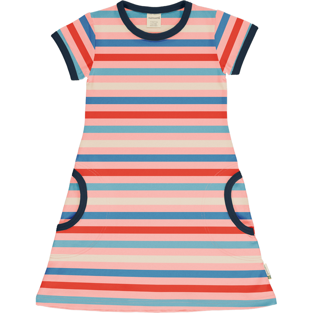 Maxomorra - Dress SS Stripe Blossom - gestreiftes Kurzarm Kleid von Maxomorra bei Timardo online kaufen!