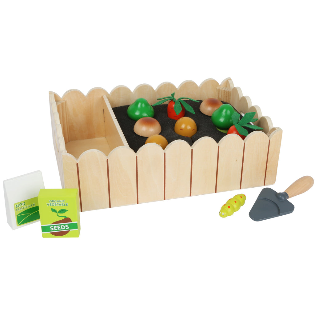 Gemüsegarten Spielset aus Holz von small foot mit Kartoffeln, Brokkoli, Pilzen und noch vieles mehr an Zubehör bei Timardo.