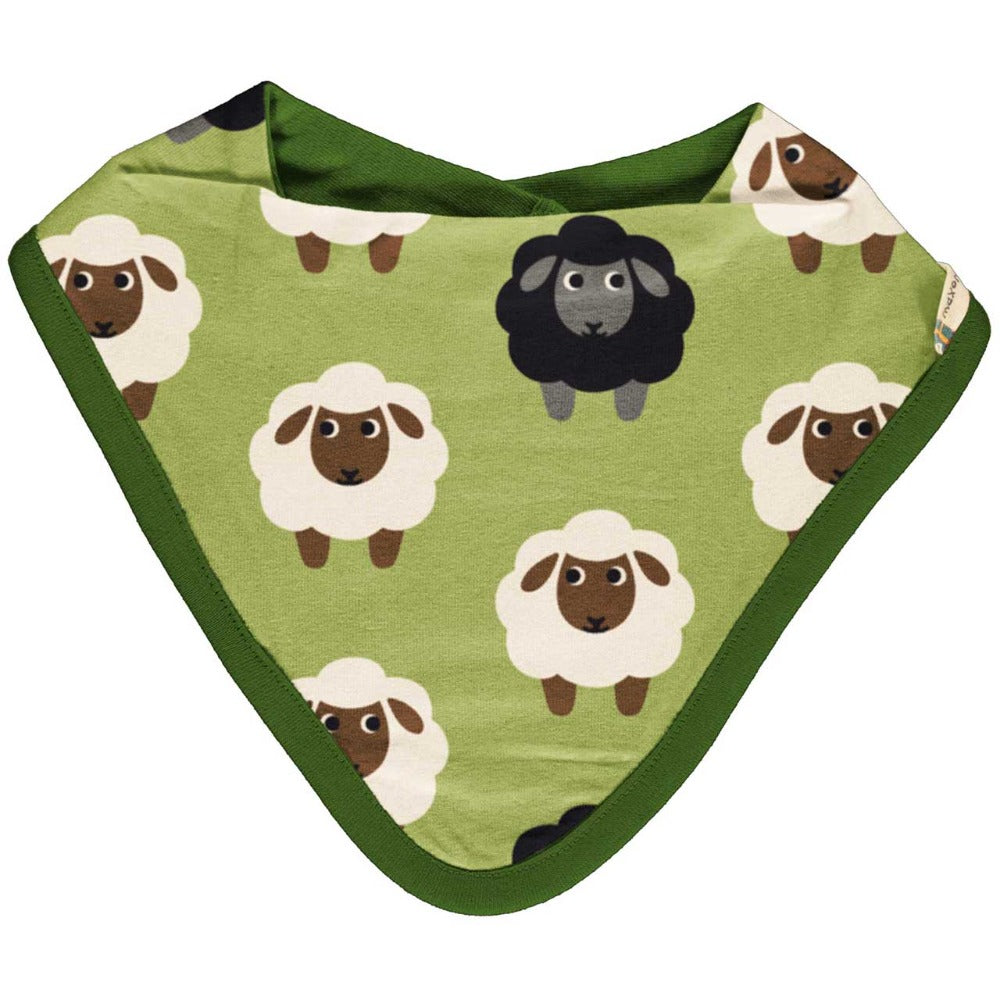 Maxomorra - Bib Dribble Sheep - grünes Dreieck-Halstuch mit dem lustigen Schafs-Motiv bei Timardo online kaufen! 