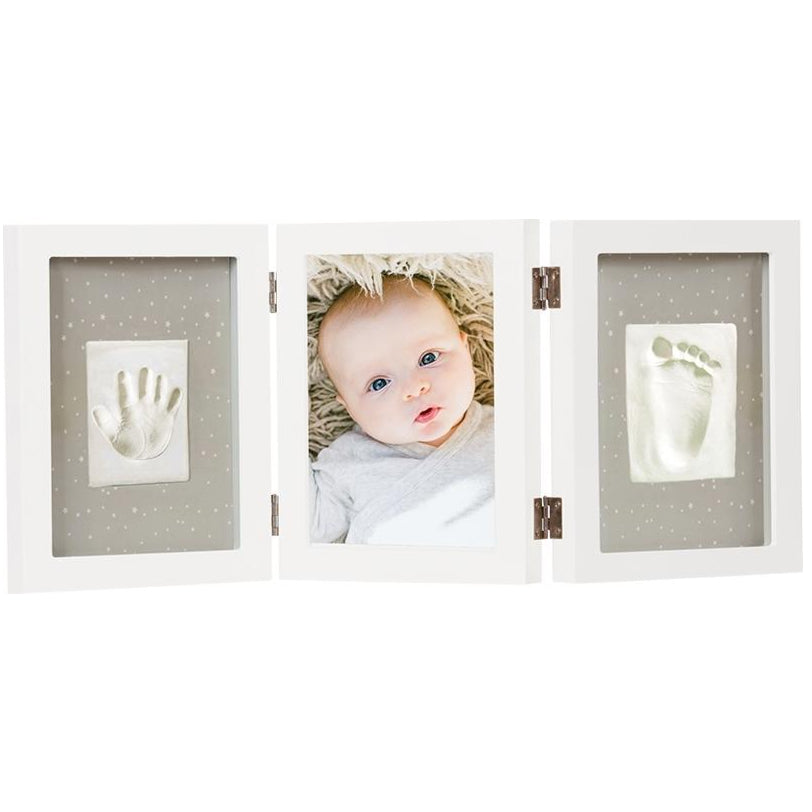 Hand und Fußabdruckset für Babys und Kleinkinder 3 teilig mit Modelliermasse und Bilderrahmen von Xplorys