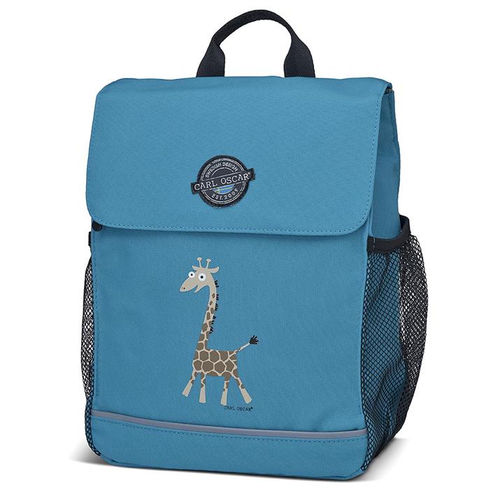 Kinderrucksack türkis 8L Pack n' Snack™ von Carl Oscar® mit Giraffen Motiv und vielen Taschen