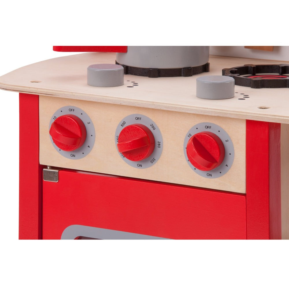 Spielküche Holz rot mit Zubehör New Classic Toys