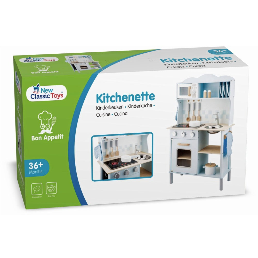 Spiel-Küchenzeile mit Kochfeld blau New Classic Toys