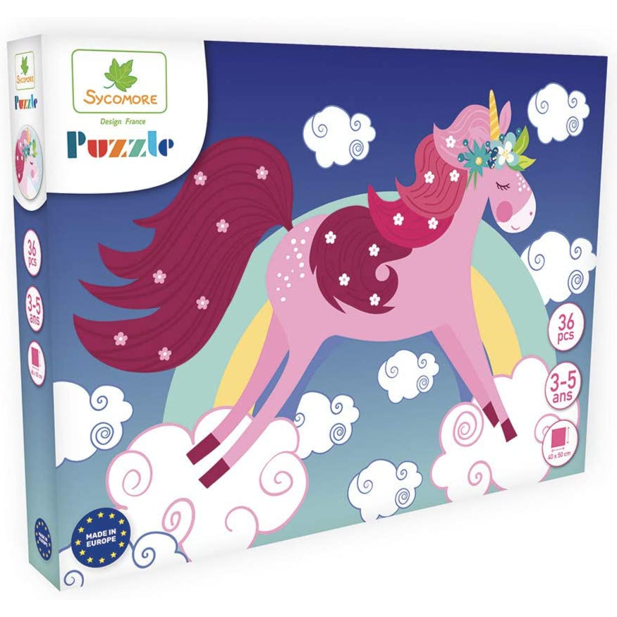 Sycomore - Puzzle Licorne 36 Teile - Kinderpuzzle bei Timardo online kaufen! Entdecken Sie weitere hochwertige Puzzle's für Kinder und Babys. 