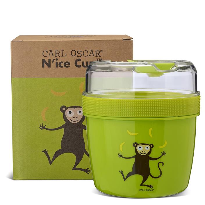 Lunchbox N'ice Cup mit Kühlfunktion, 2 Fächern und integriertem Löffel/Gabel von Carl Oscar in lime