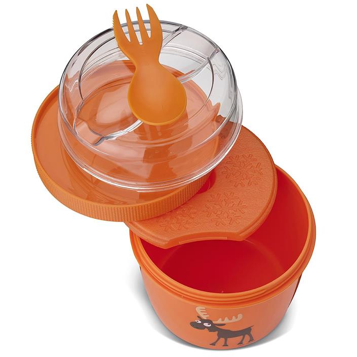 Lunchbox N'ice Cup mit Kühlfunktion, 2 Fächern und integriertem Löffel/Gabel von Carl Oscar in lila