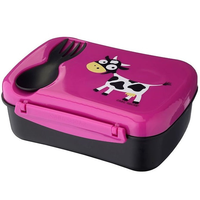 Lunchbox mit Kühlfunktion N'ice Box™ Carl Oscar in lila mit Kuh-Motiv