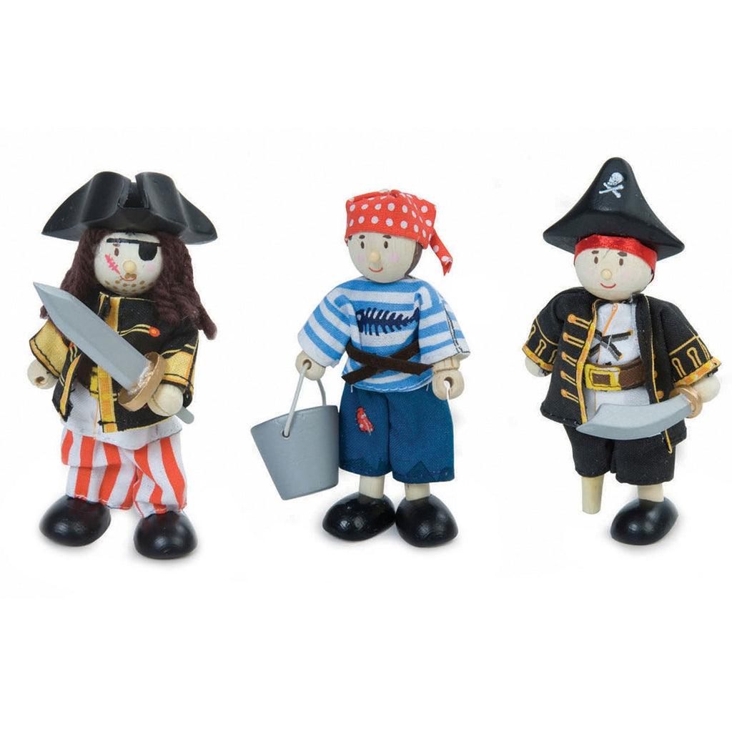 3 Piraten aus Holz von Le Toy Van für Piratenschiff Barbarossa