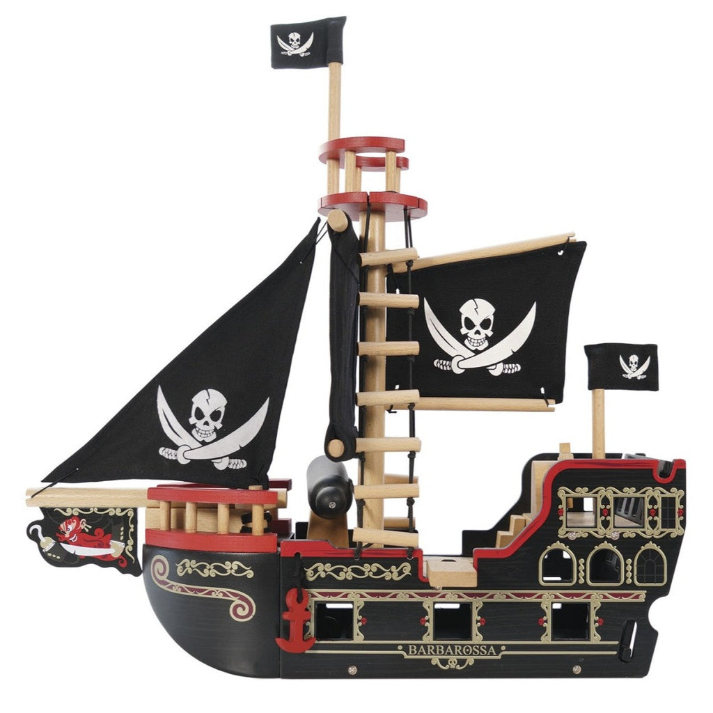Piratenschiff Barbarossa von Le Toy Van aus Holz Mit Kanone