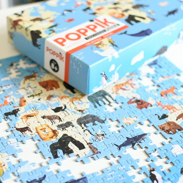 Poppik Puzzle 500 Teile - Tiere der Welt