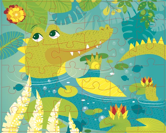 Sycomore - Puzzle Crocodile 36 Teile - Kinderpuzzle "Krokodil" bei Timardo online kaufen! 