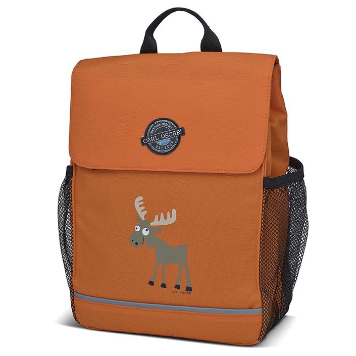 Kinderrucksack Orange 8L Pack n' Snack™ von Carl Oscar® mit Elch motiv und vielen Taschen
