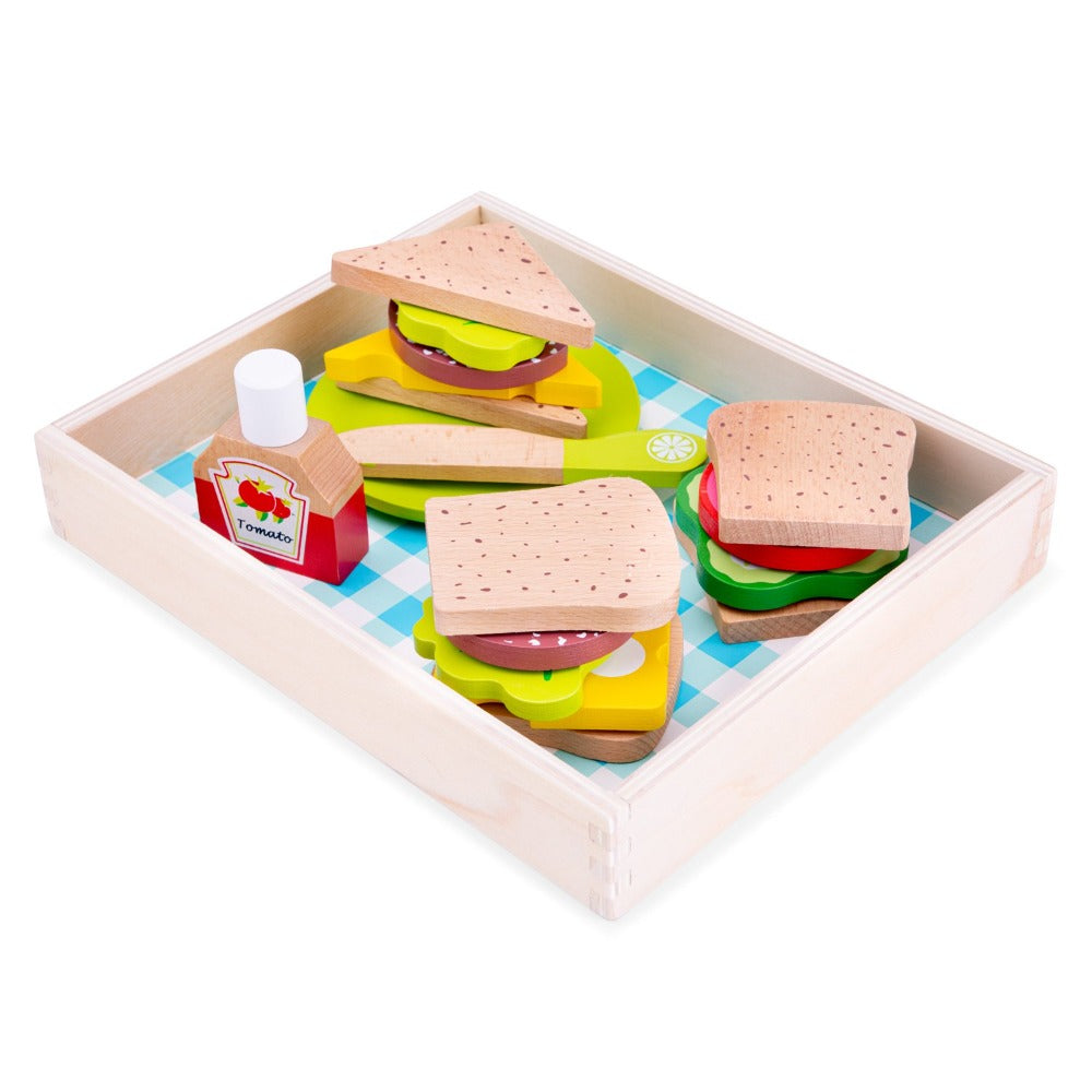 Schneideset Sandwich für eine Spielküche  New Classic Toys