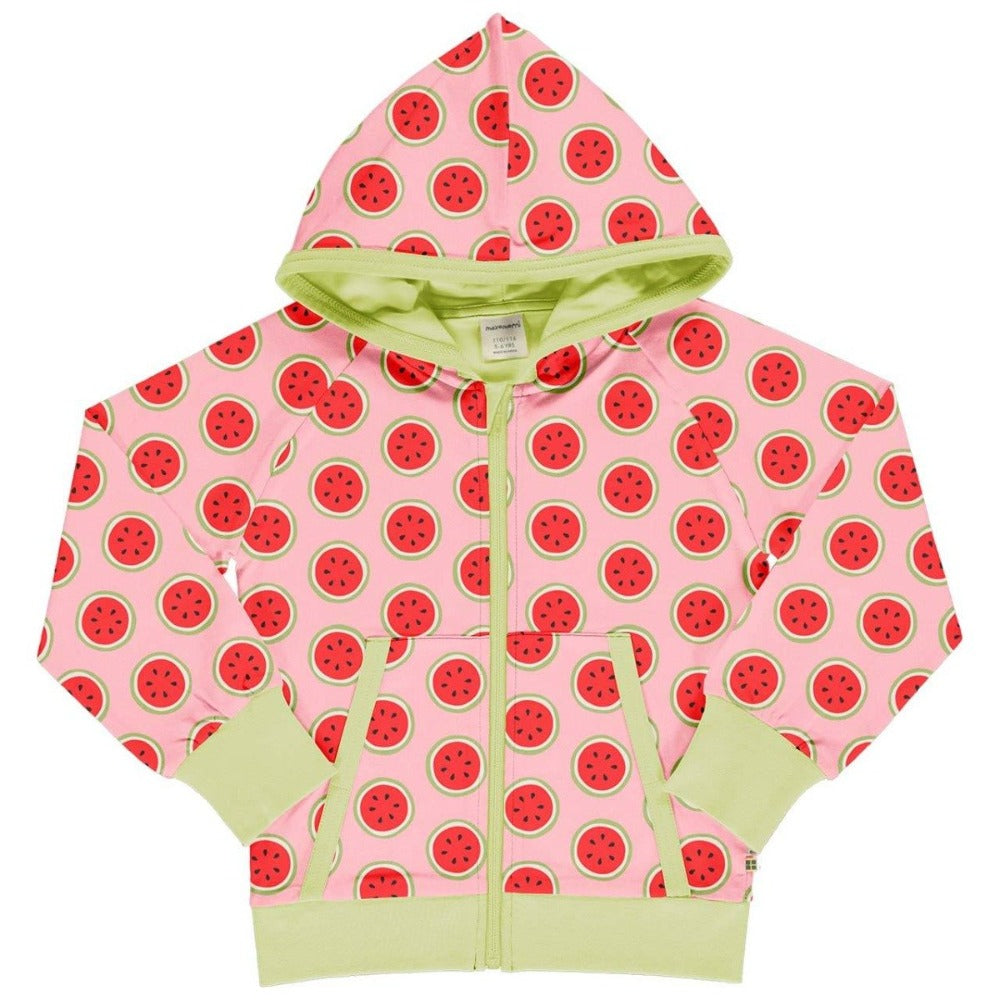 Maxomorra – Cardigan Hood Watermelon – rosa Sweatjacke mit dem Wassermelonen-Motiv bei Timardo online kaufen! 