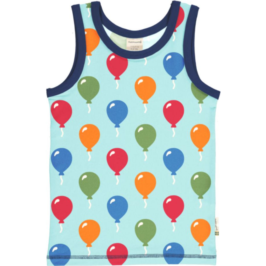 Maxomorra – Tanktop Balloon – blaues Baumwoll-Unterhemd mit dem Balloon-Motiv bei Timardo online kaufen!