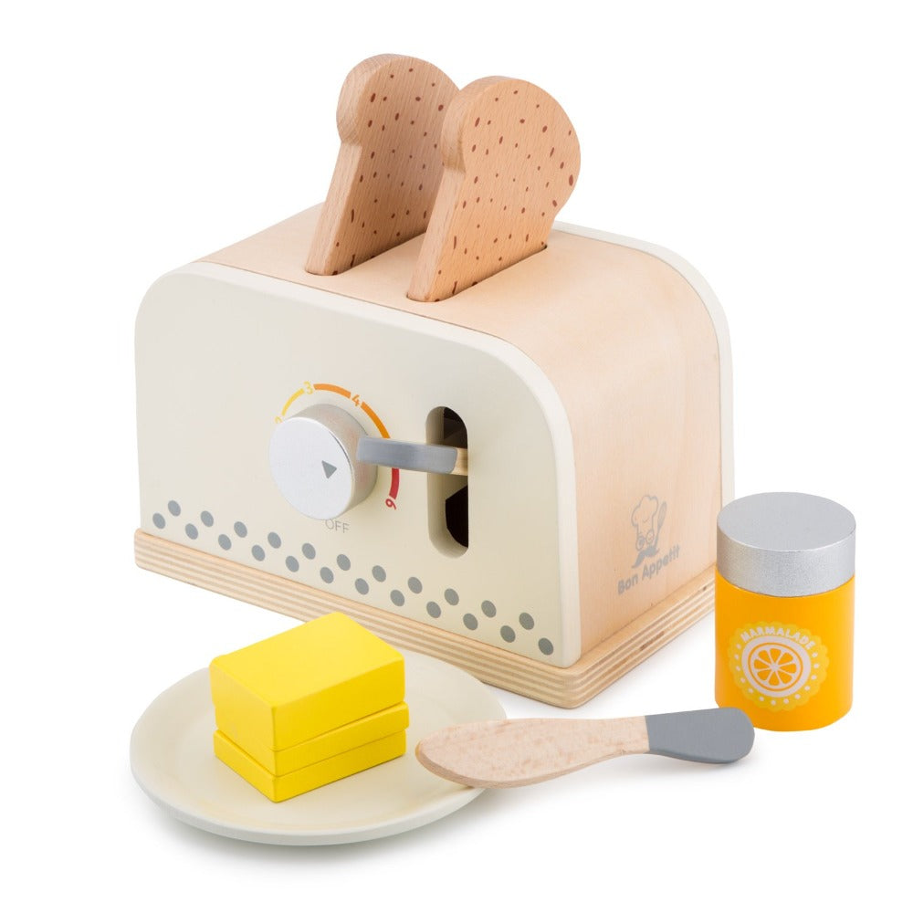 Toaster mit Zubehör aus Holz Creme New Classic Toys