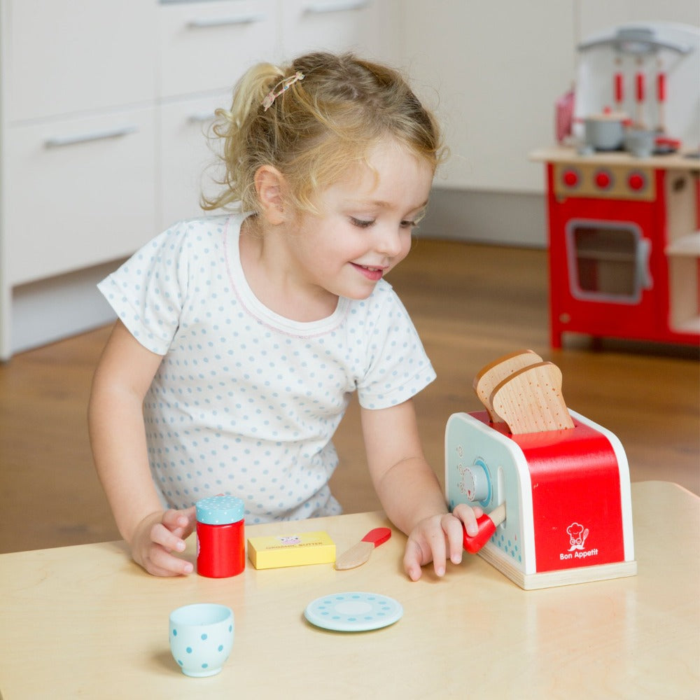 Toaster mit Zubehör Rot für eine Spielküche New Classic Toys