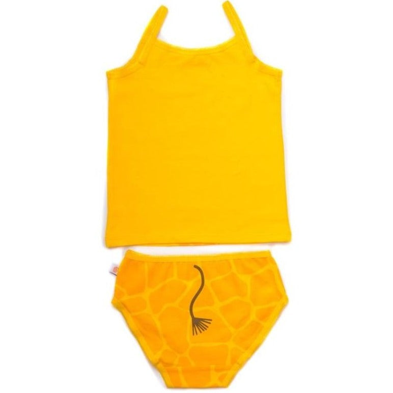 Bio Unterwäsche Set Hose und Unterhemd für Mädchen in gelb