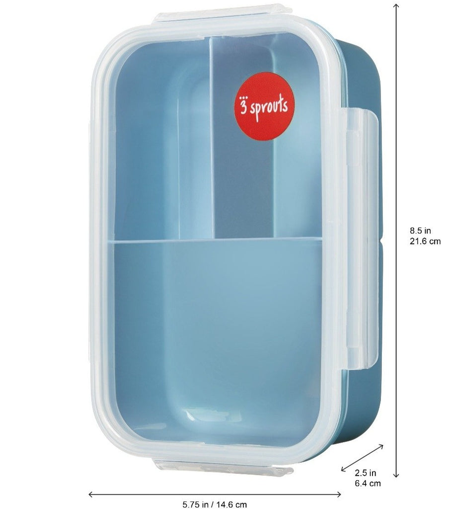 3 sprouts - Bento Box Brotdose Löwe - die blaue Brotdose mit dem Löwen-Motiv bei Timardo online kaufen!