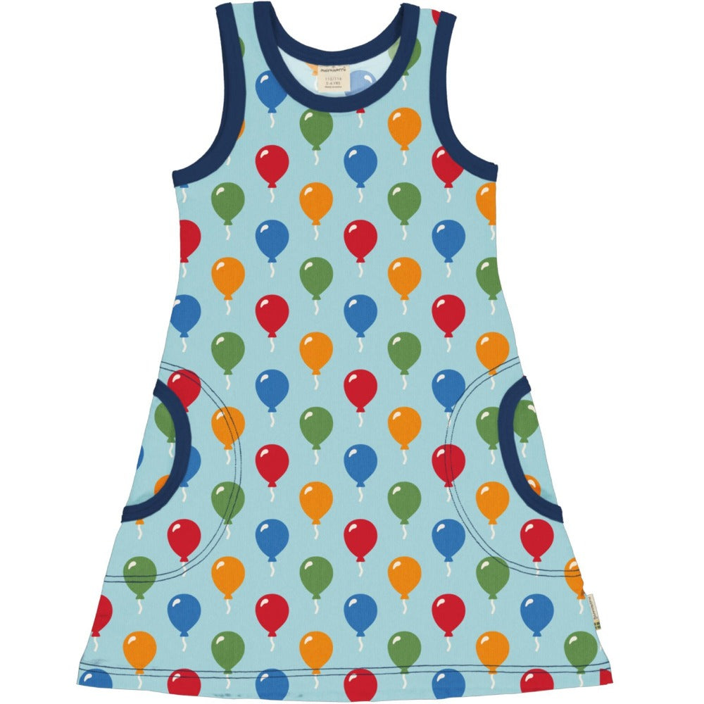 Maxomorra - Dress NS Balloon - blaues Baumwoll-Kleid mit dem Ballon-Motiv bei Timardo online kaufen!